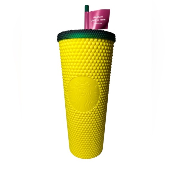 Starbucks Other - New Starbucks Hawaii pineapple studded Exclusive Tumbler 24 oz yellow and green